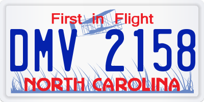 NC license plate DMV2158