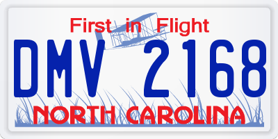 NC license plate DMV2168