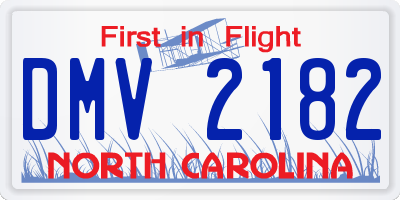 NC license plate DMV2182