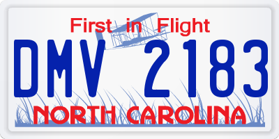 NC license plate DMV2183