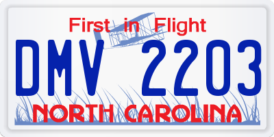 NC license plate DMV2203