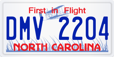 NC license plate DMV2204