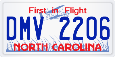 NC license plate DMV2206