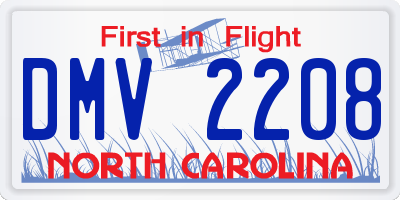 NC license plate DMV2208