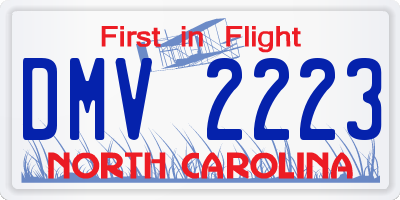 NC license plate DMV2223