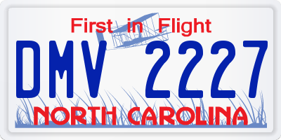 NC license plate DMV2227
