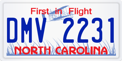 NC license plate DMV2231