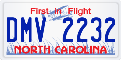 NC license plate DMV2232