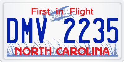 NC license plate DMV2235