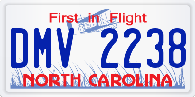 NC license plate DMV2238