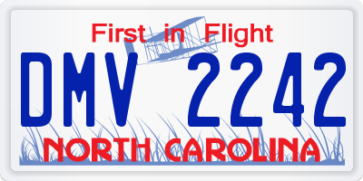 NC license plate DMV2242