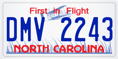 NC license plate DMV2243