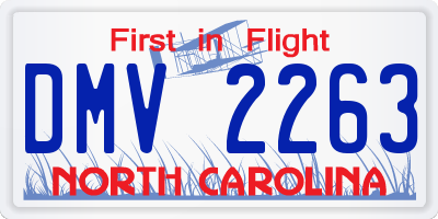 NC license plate DMV2263