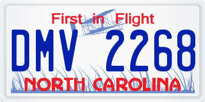 NC license plate DMV2268