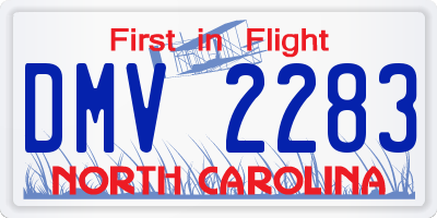 NC license plate DMV2283