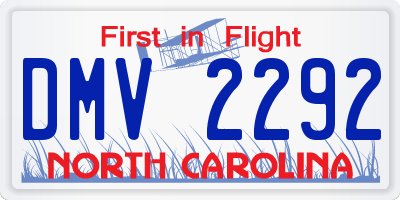 NC license plate DMV2292