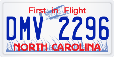 NC license plate DMV2296
