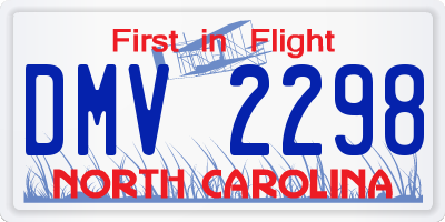 NC license plate DMV2298