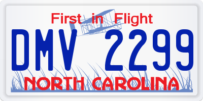 NC license plate DMV2299