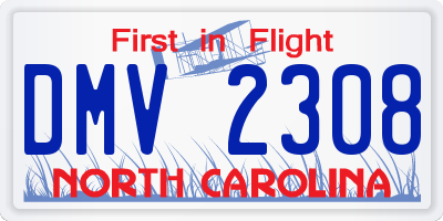 NC license plate DMV2308