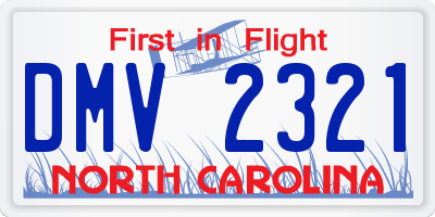 NC license plate DMV2321