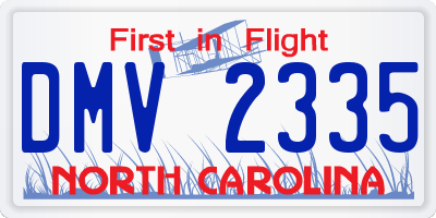 NC license plate DMV2335