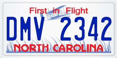 NC license plate DMV2342