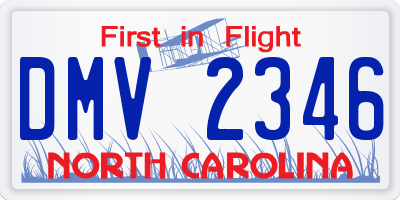 NC license plate DMV2346