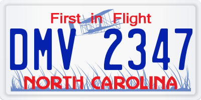 NC license plate DMV2347