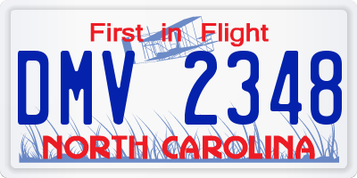 NC license plate DMV2348
