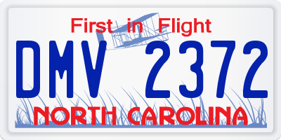 NC license plate DMV2372