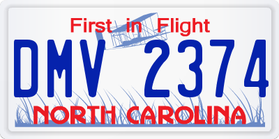 NC license plate DMV2374