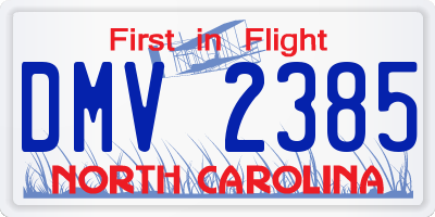 NC license plate DMV2385