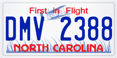 NC license plate DMV2388