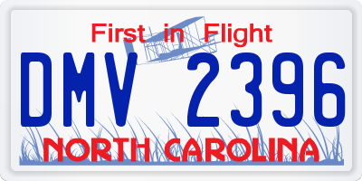 NC license plate DMV2396