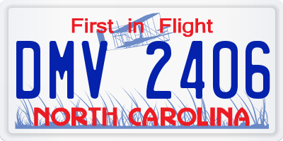 NC license plate DMV2406