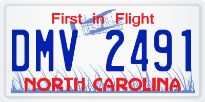 NC license plate DMV2491