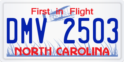 NC license plate DMV2503
