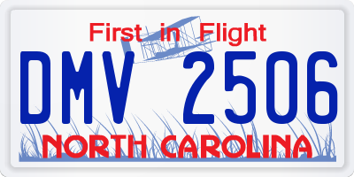 NC license plate DMV2506