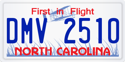NC license plate DMV2510