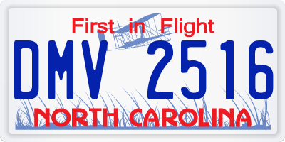 NC license plate DMV2516