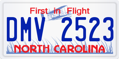NC license plate DMV2523