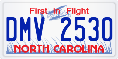 NC license plate DMV2530
