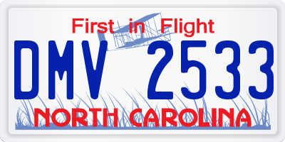 NC license plate DMV2533