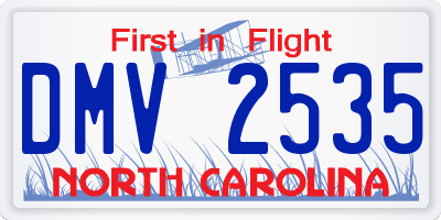 NC license plate DMV2535