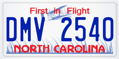 NC license plate DMV2540