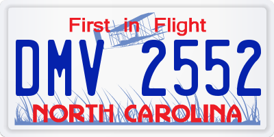 NC license plate DMV2552