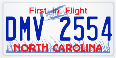 NC license plate DMV2554