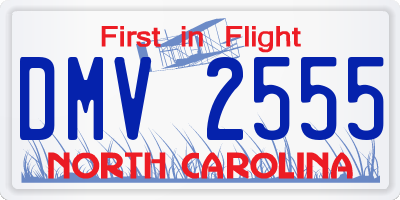 NC license plate DMV2555