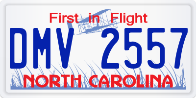 NC license plate DMV2557